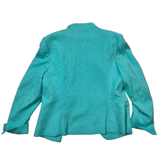 VTG NWOT Allison Daley Women’s Open Front Blazer Turquoise Jacket Size 8 Petite - Picture 4 of 7